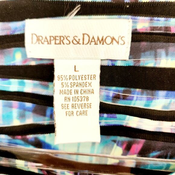 Drapers and Damons Womens Jacket One Button Size Large Stripe Polyester Spandex - Picture 5 of 11